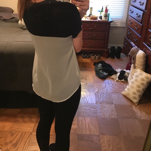 Black and White sheer Blouse - Picture 3 of 3