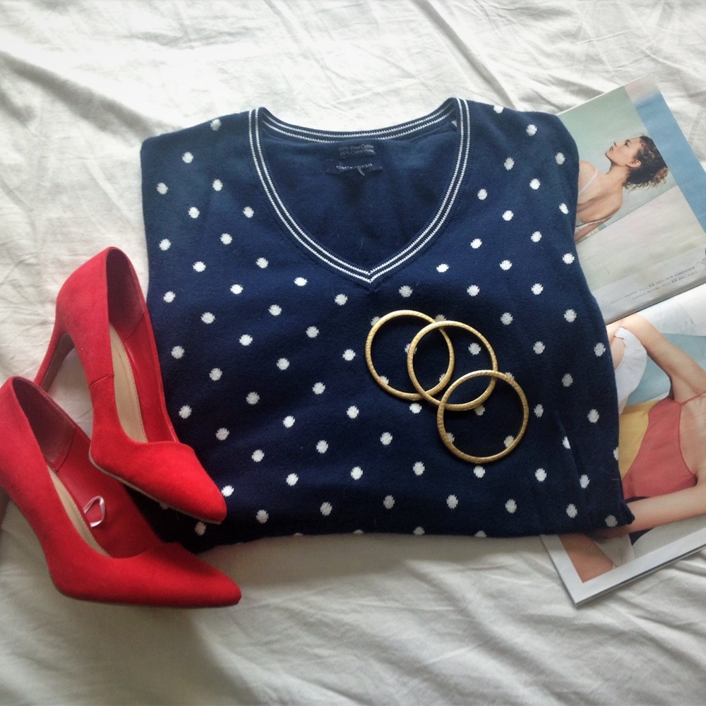 Tommy Hilfiger Pima Cotton Polka Dot Sweater