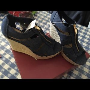 Denim wedges