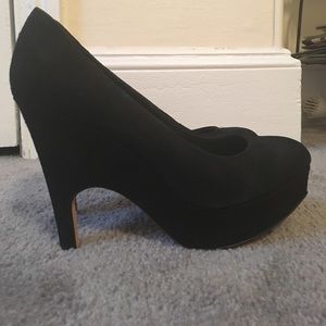 Dolce Vita black suede platform heels