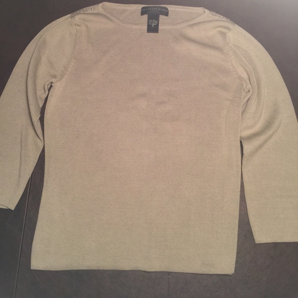 Silk/cotton blend 3/4 sleeve sweater