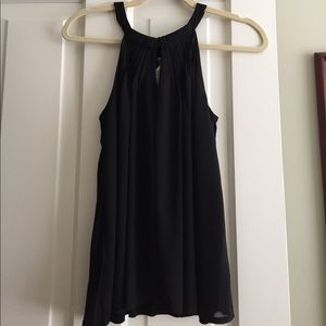 Anthropologie black keyhole tank top