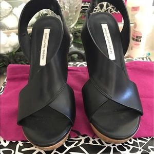 Black Diane von Furstenberg wedges