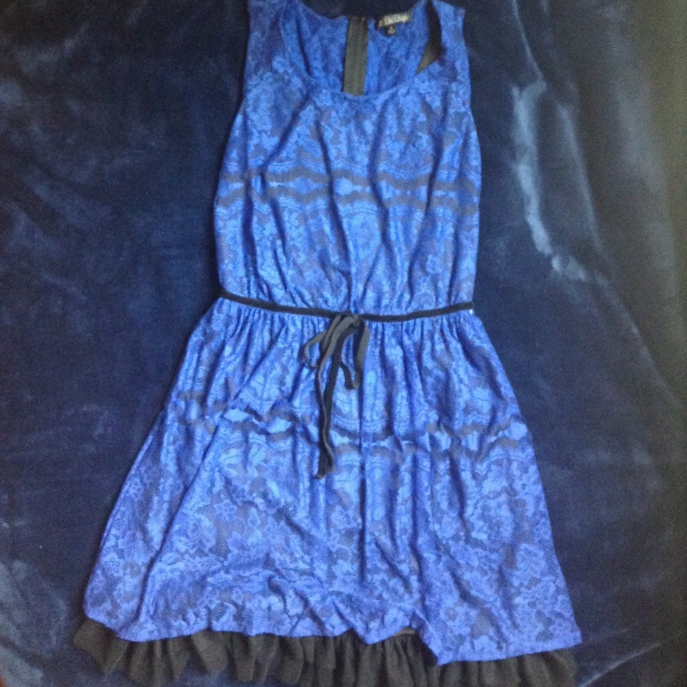 Blue and Black Lace BeBop Dress