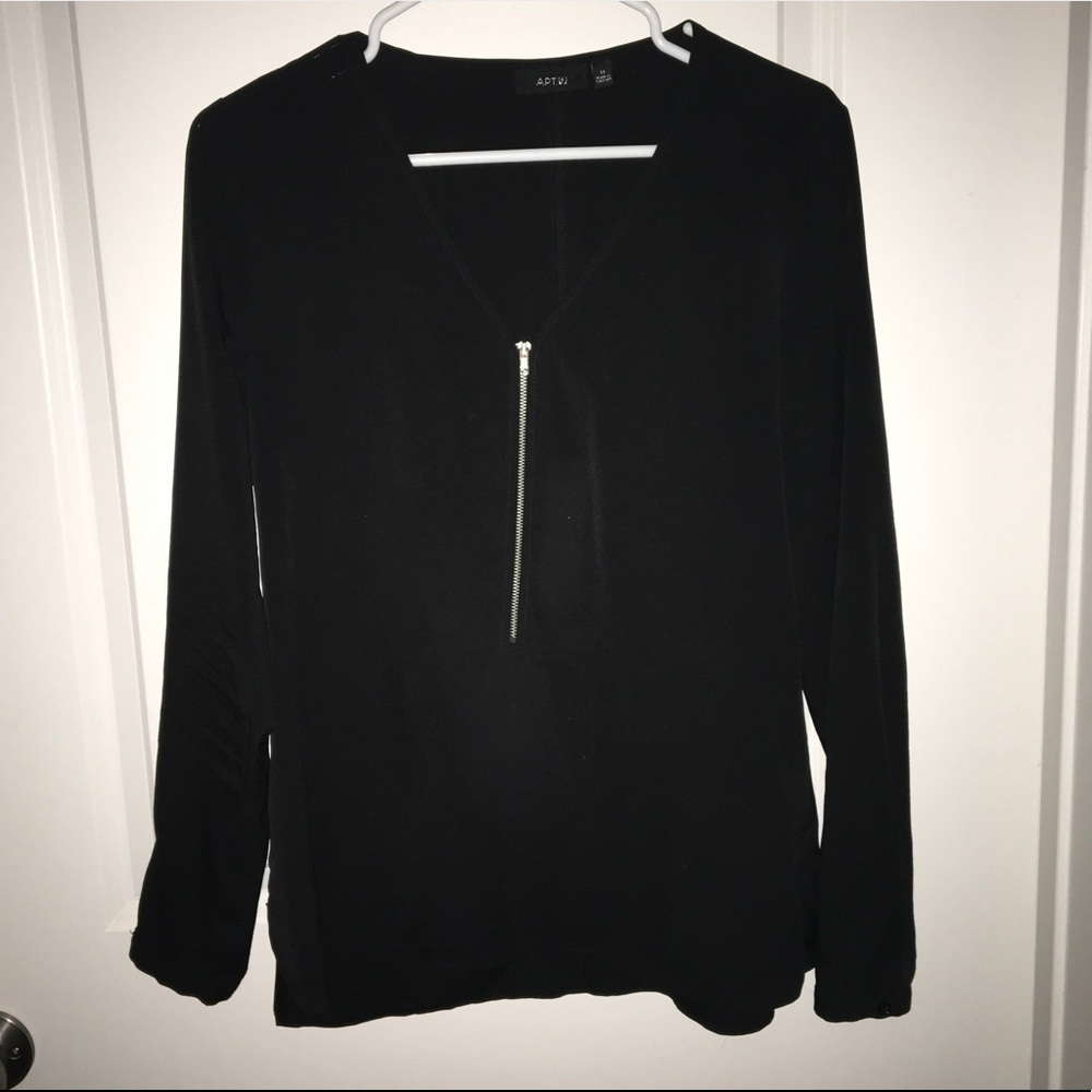 Black Top with Silver front zipper