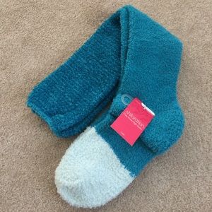Brand new: knee high fuzzy socks