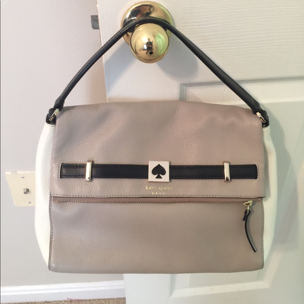 Kate Spade purse - black/cream/tan leather