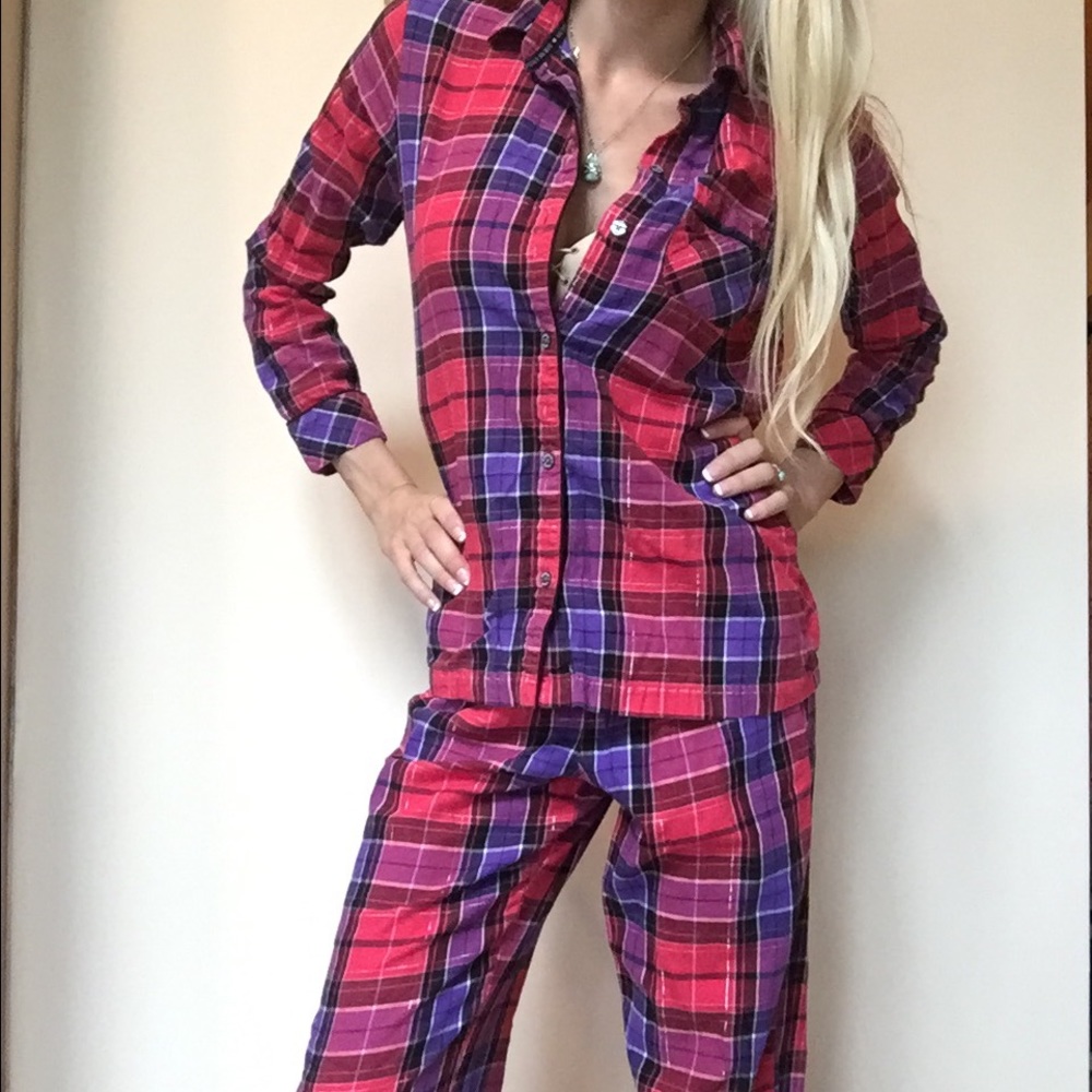 Victoria Secret plaid flannel pajama set