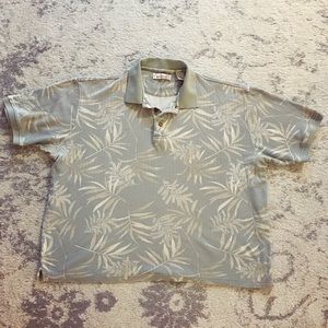 Men's blue gray silk-blend Caribbean polo shirt