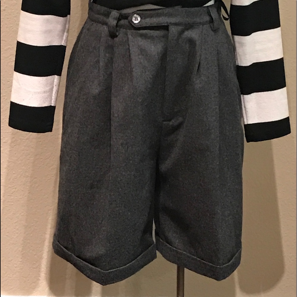 Wool High Waist Shorts