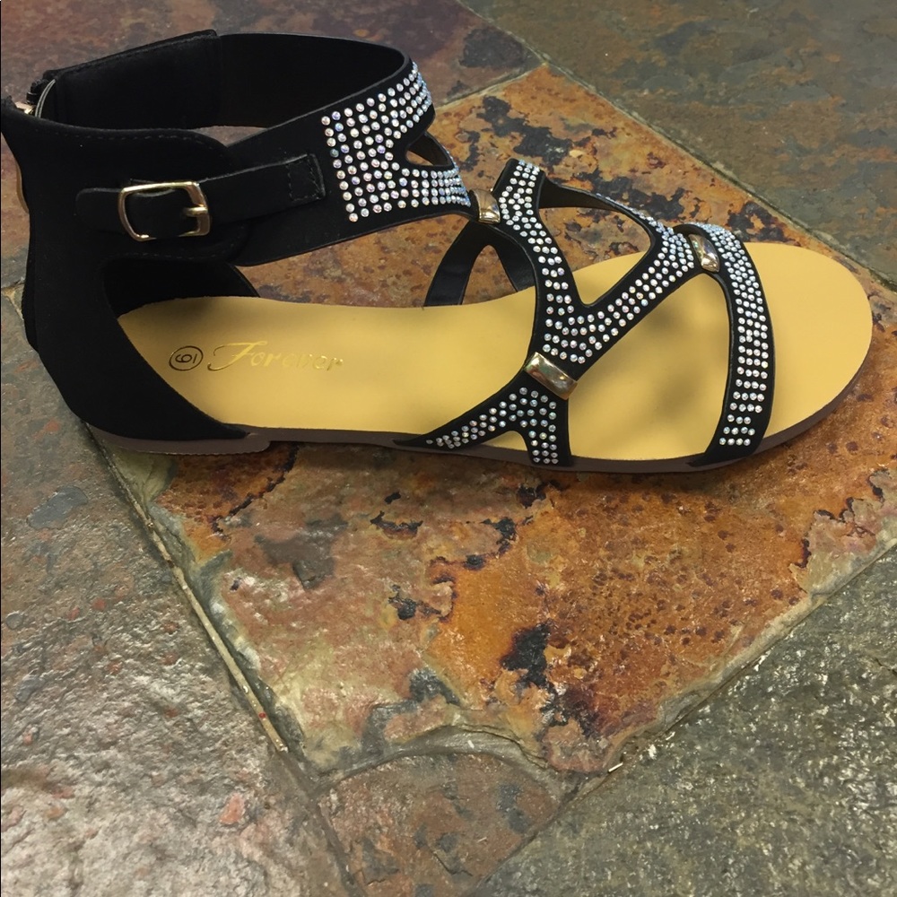 Zip back gladiator sandals black - Picture 5 of 11
