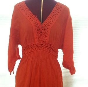 Angel sleeve retro 70s style hippie dress