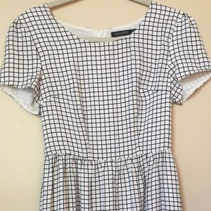 Mikarose Midi Black and White Checkered Dress