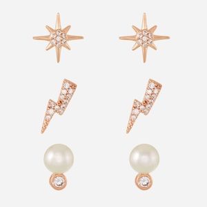 Henri Bendel stud earring set rose gold plated