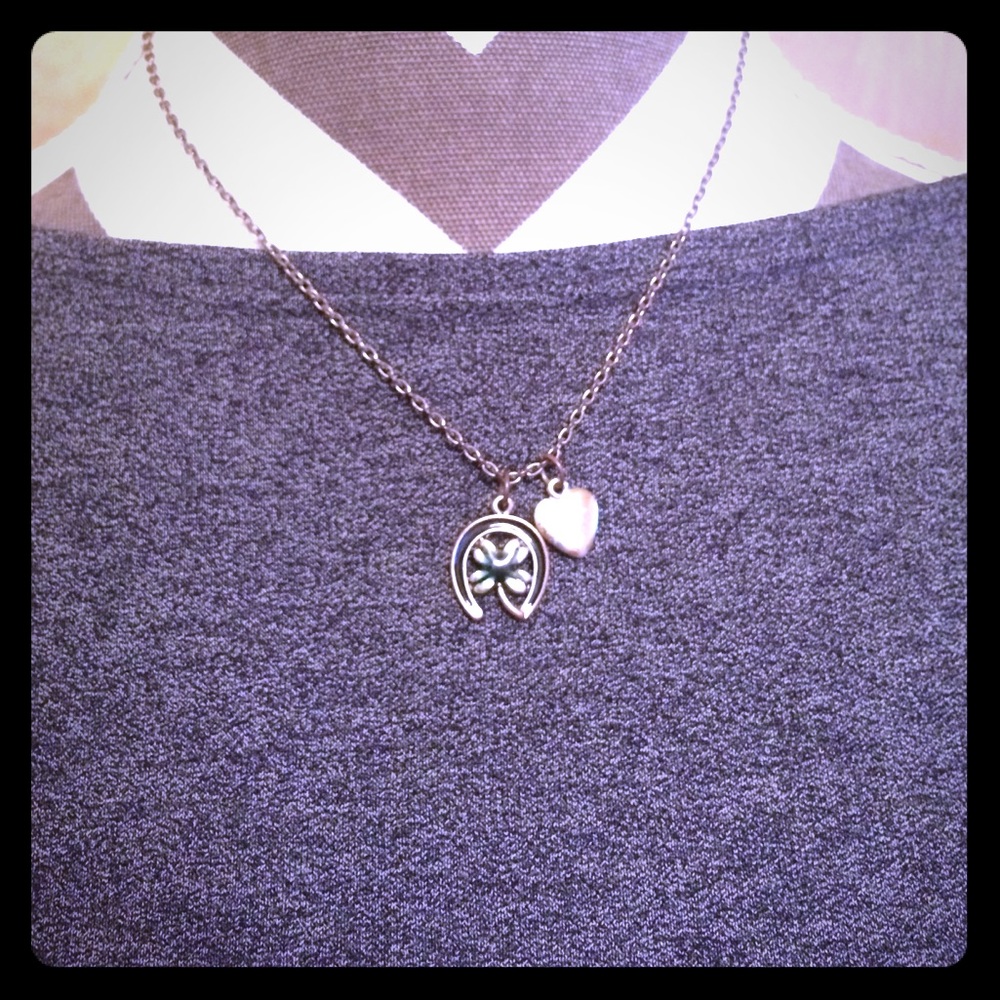 Lucky Horseshoe and Heart necklace