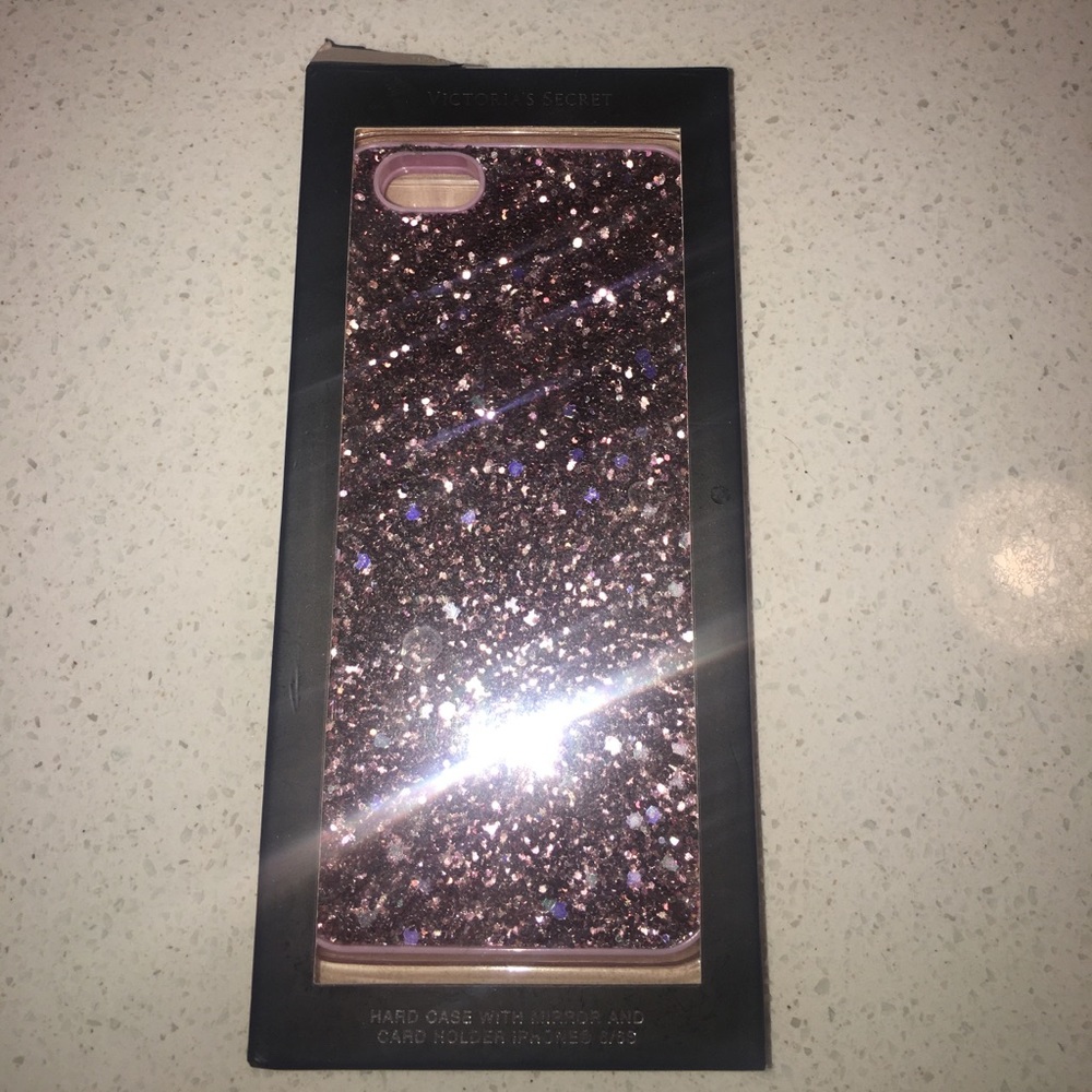 Pink glittery Victoria's Secret iPhone 6/6s case
