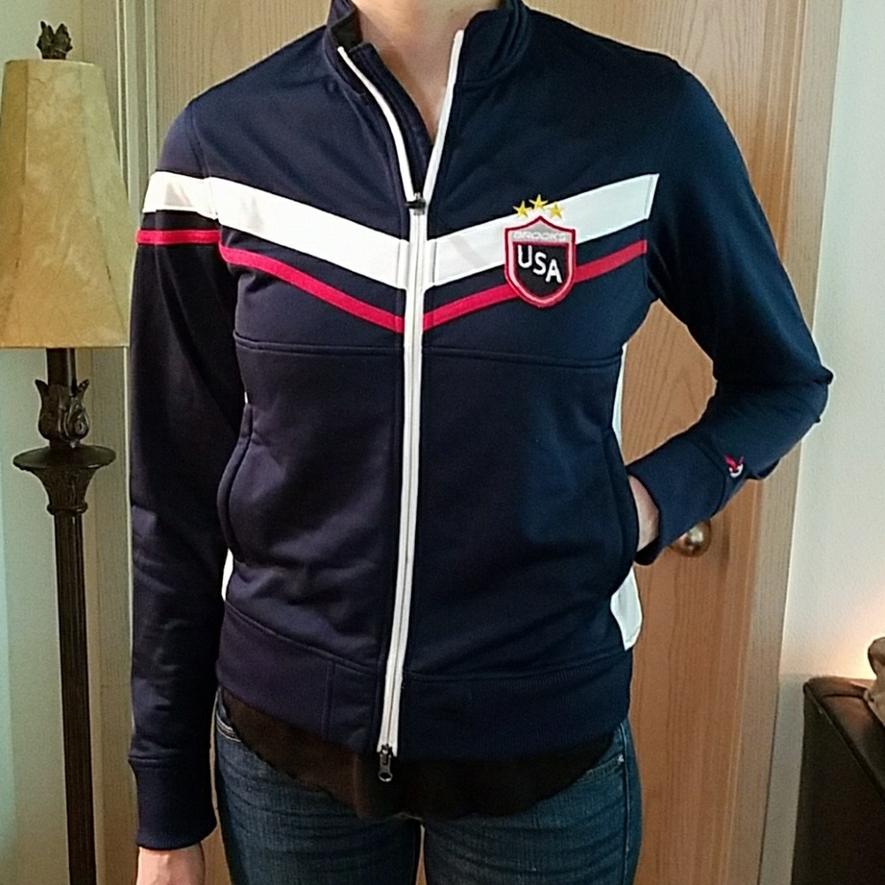 Brooks USA zip up track jacket with pockets
