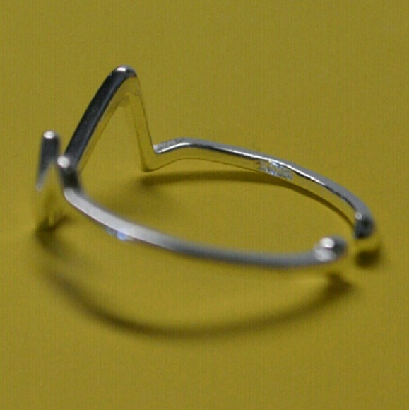 New 925 Sterling Silver Zig Zag Midi Knuckle Ring - Picture 6 of 7