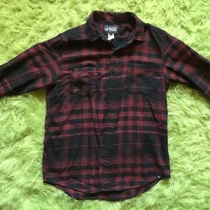 XXX Rude Black & Red Plaid Woven Button-Up