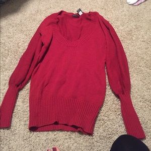Red loose fitting sweater