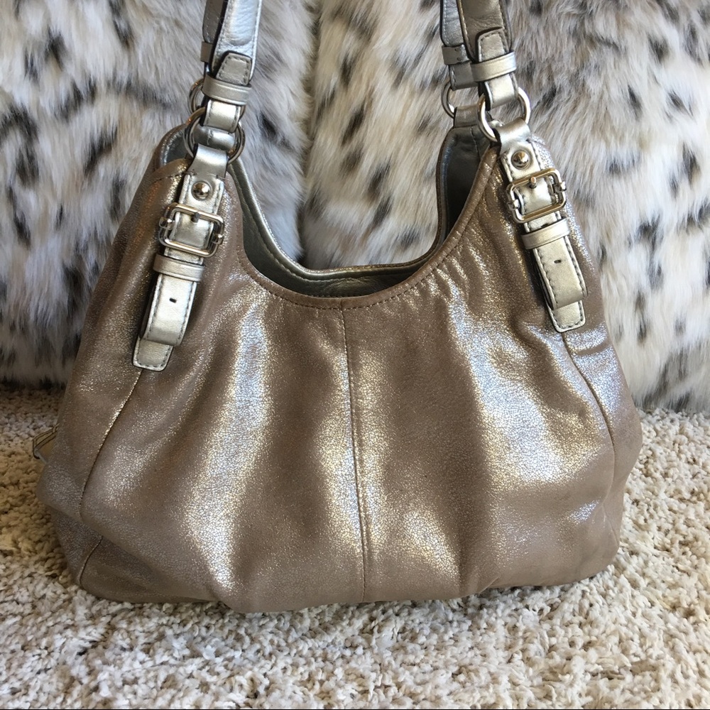 Gold Metallic Coach Handbag - Picture 2 of 8