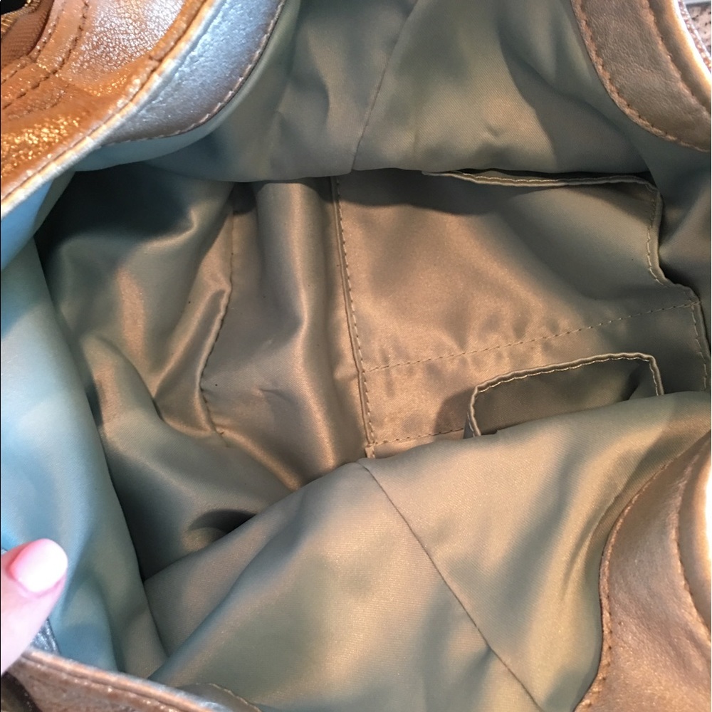 Gold Metallic Coach Handbag - Picture 7 of 8