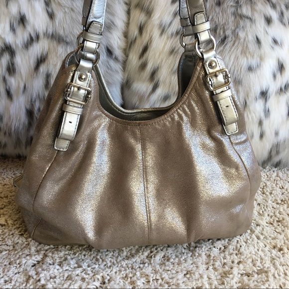 Gold Metallic Coach Handbag - Picture 2 of 8