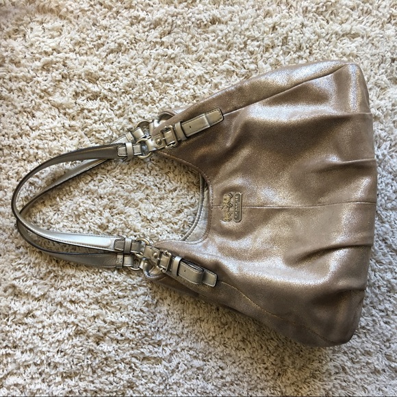 Gold Metallic Coach Handbag - Picture 3 of 8