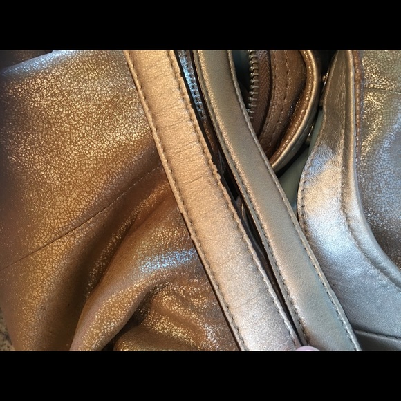 Gold Metallic Coach Handbag - Picture 4 of 8