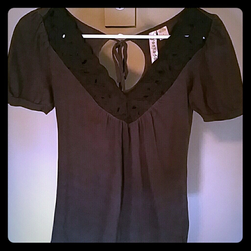 Charcoal, fancy neck line top