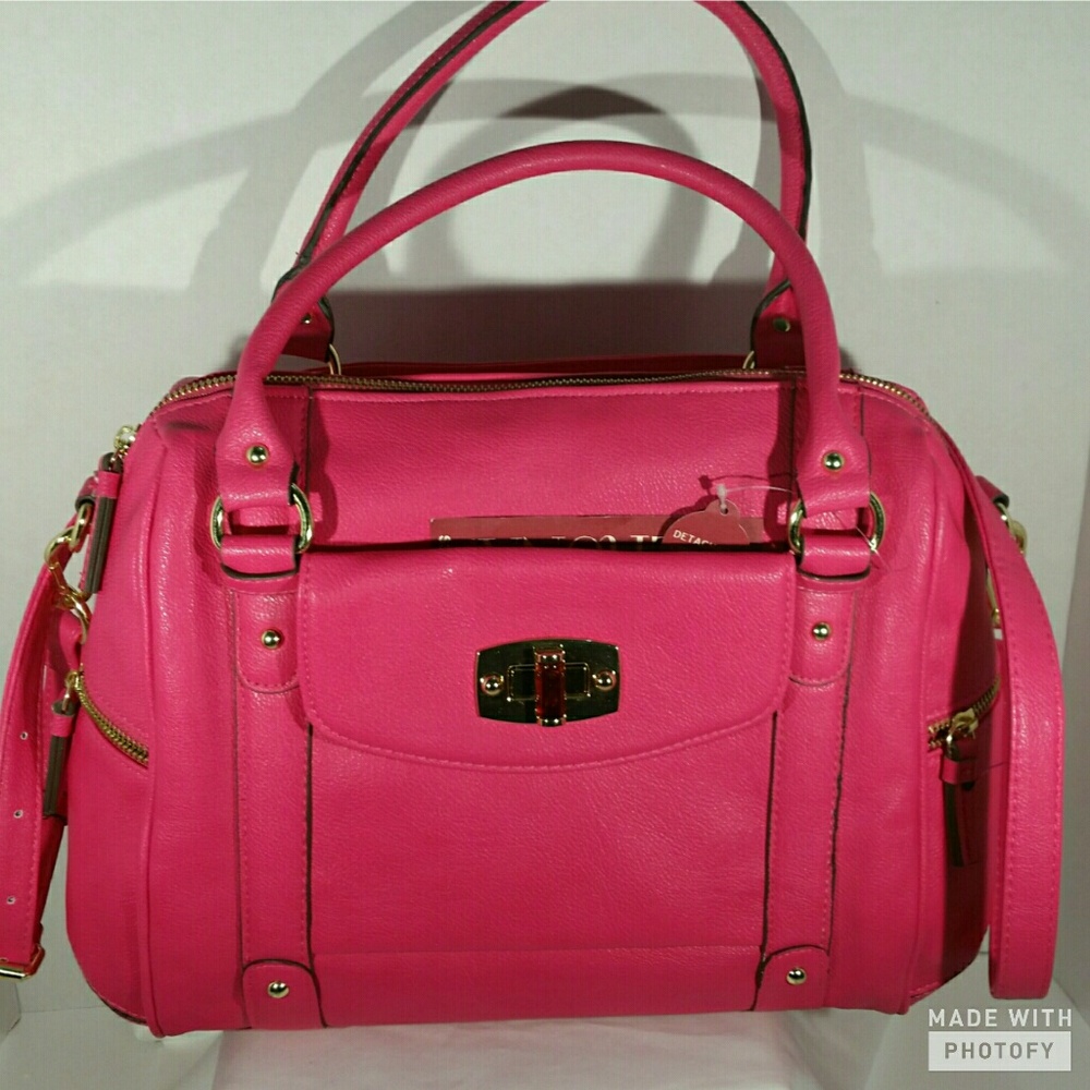 Merona So Pink Satchel Faux Leather Handbag