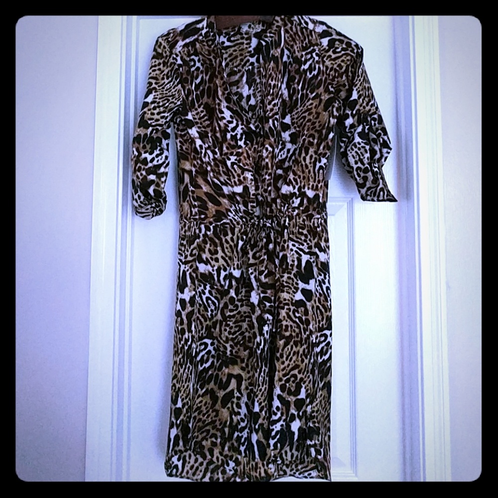 Animal print high low dress