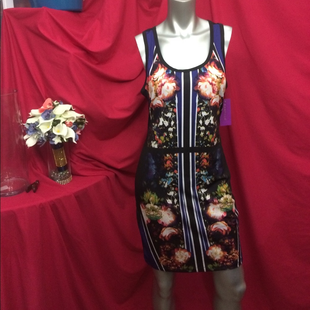 Rampage Abstract Floral Cutout Back Dress