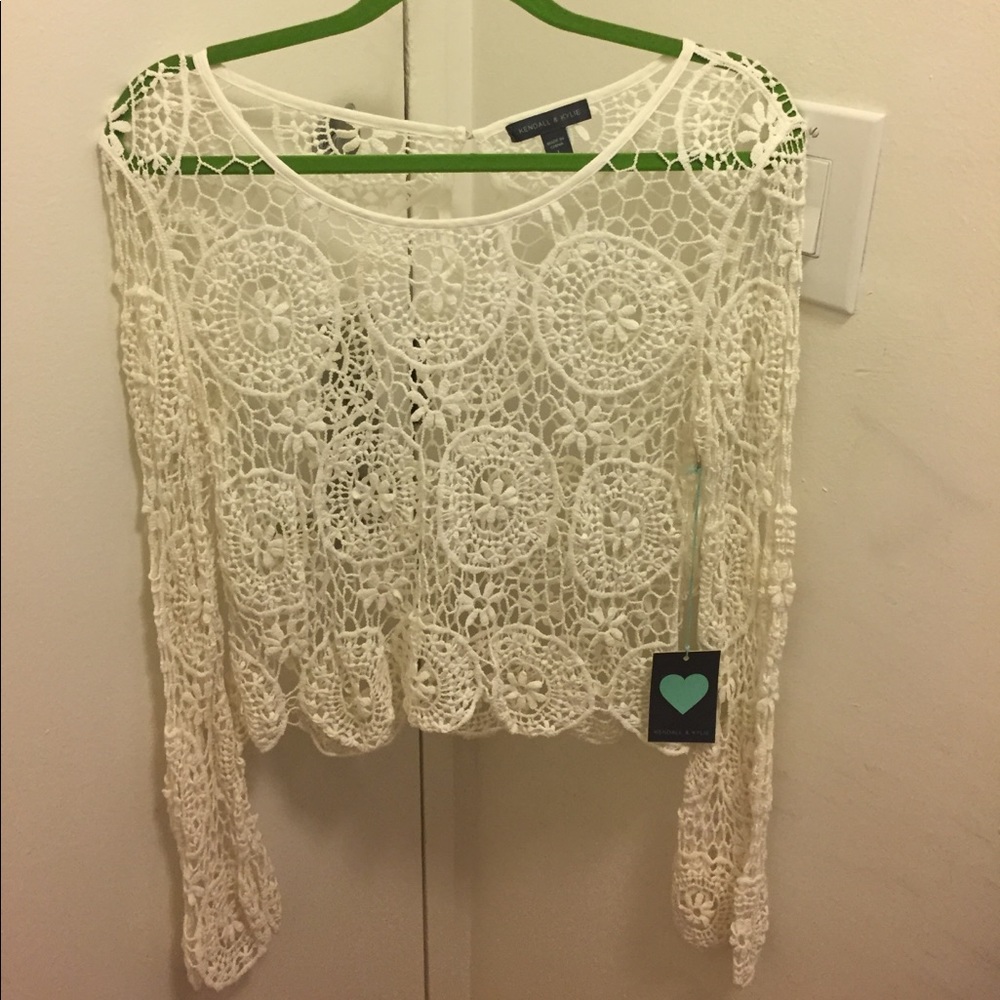 Kendall and Kyle crochet long sleeve top
