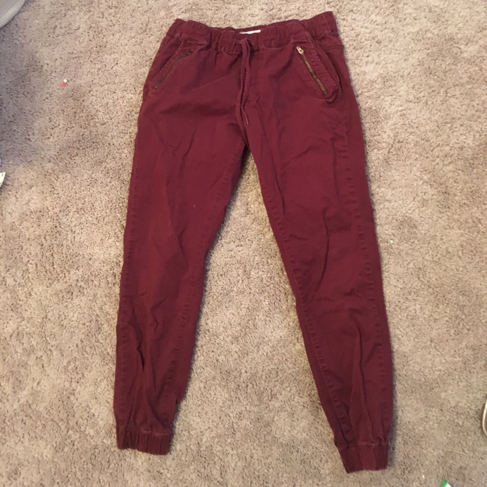 Maroon Denim Joggers