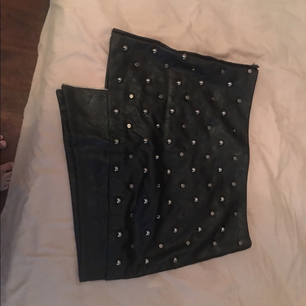 Leather studded skirt
