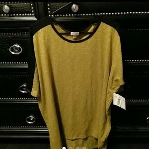 LuLaRoe XL Irma, Yellow w/ black stripes, BNWT