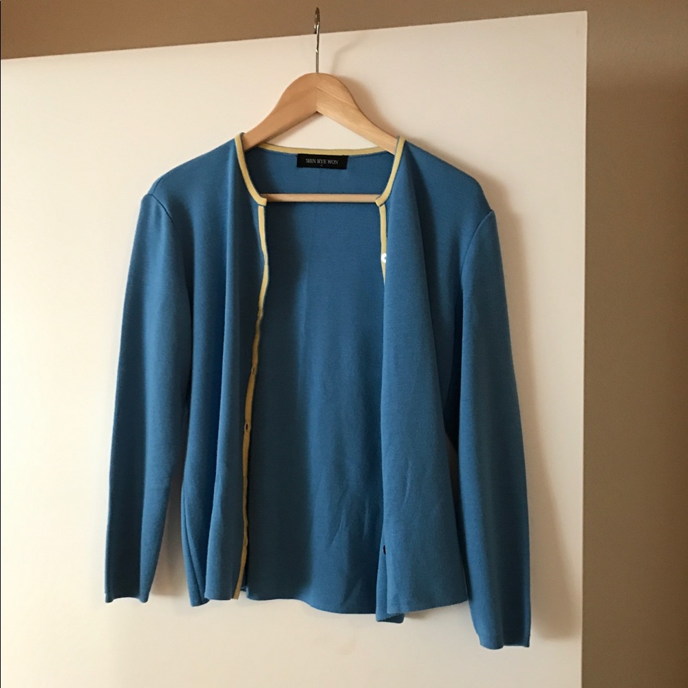 Korean Designer, Cute Blue Cardigan.