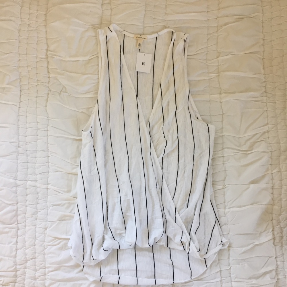 Silence + Noise deep v striped tank