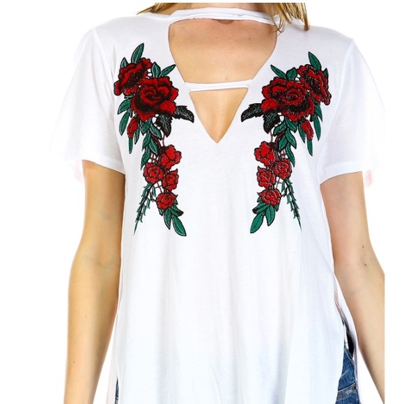 ‼️Clearance LAST Distressed Rose Tunic - Picture 5 of 8