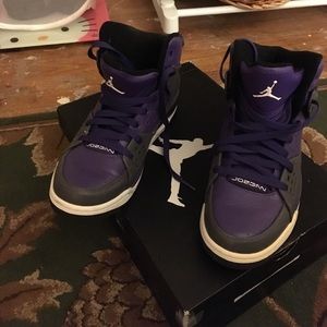 Grey and purple Jordan's