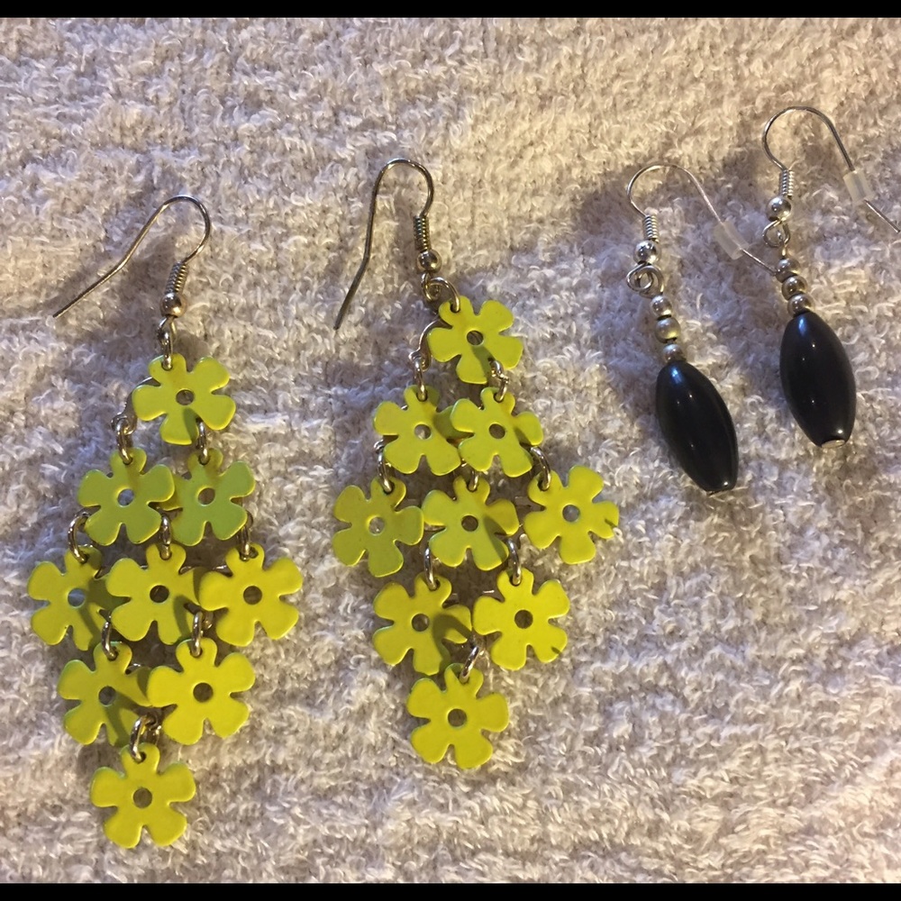 Two Pair of Earrings--Sunny and Black Casual