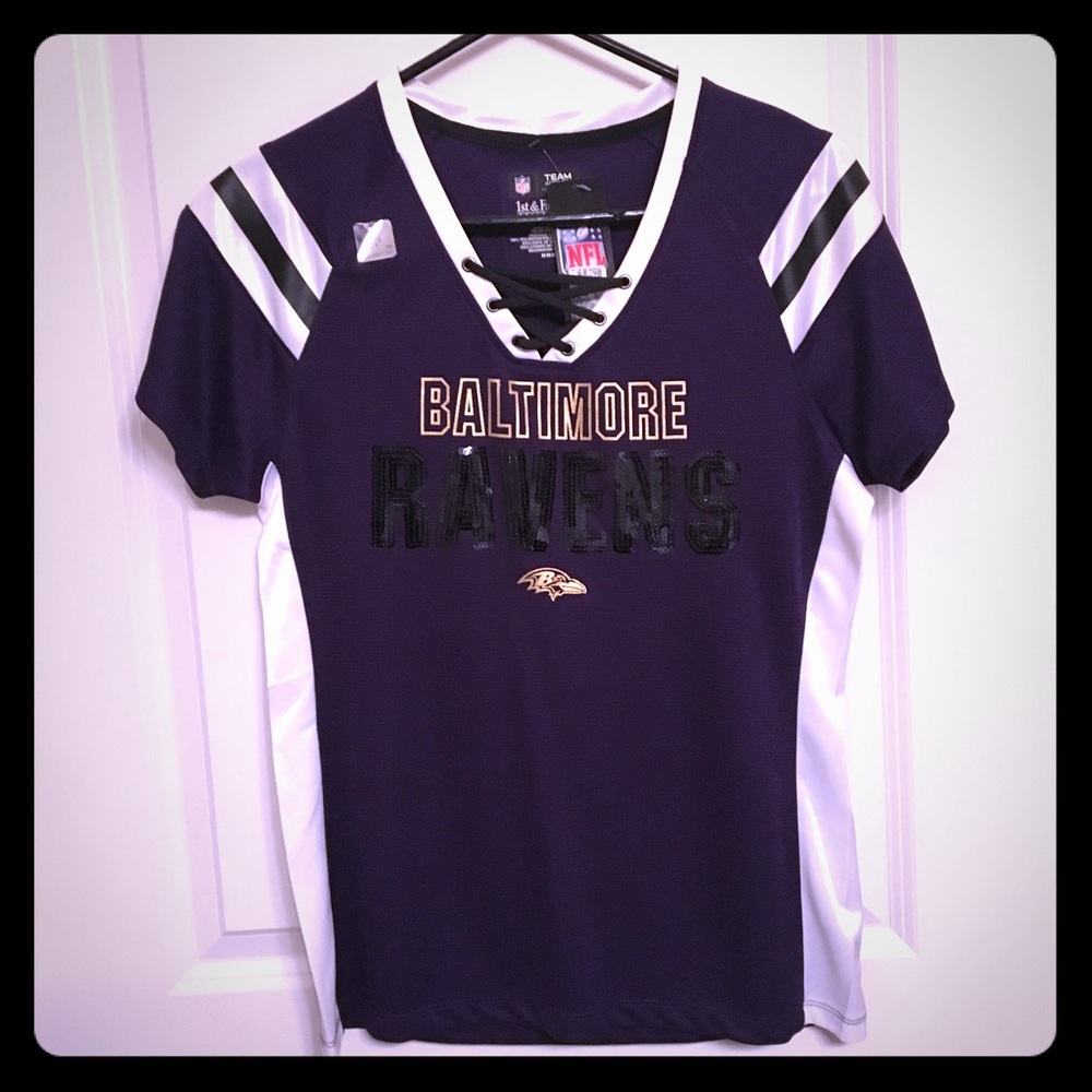 NWT! NFL Shop Baltimore Ravens Lace-up Shirt