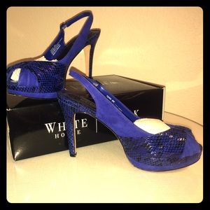 WHBM Slingback heels 8m blue suede