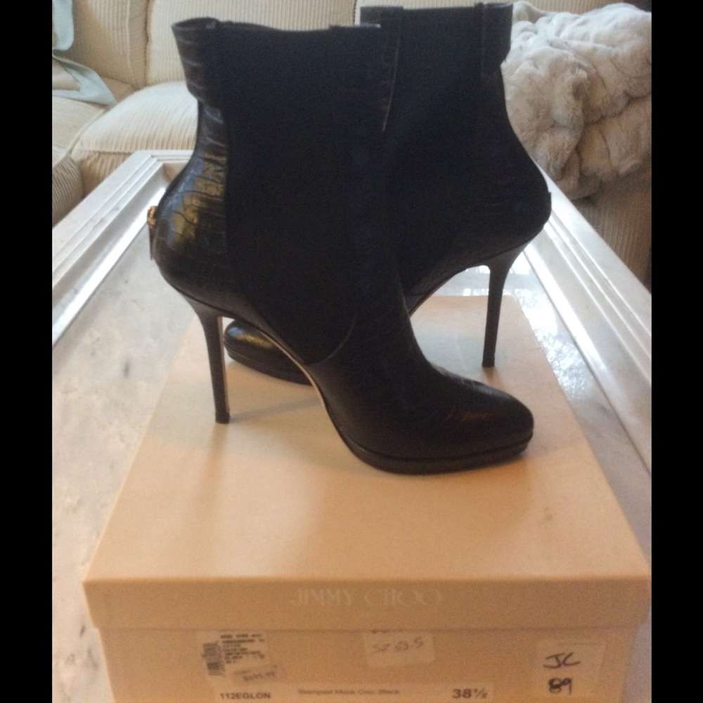 Amazing Jimmy Choo Croc Ankle Boots 38.5