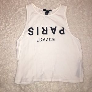 White Paris France Crop Top