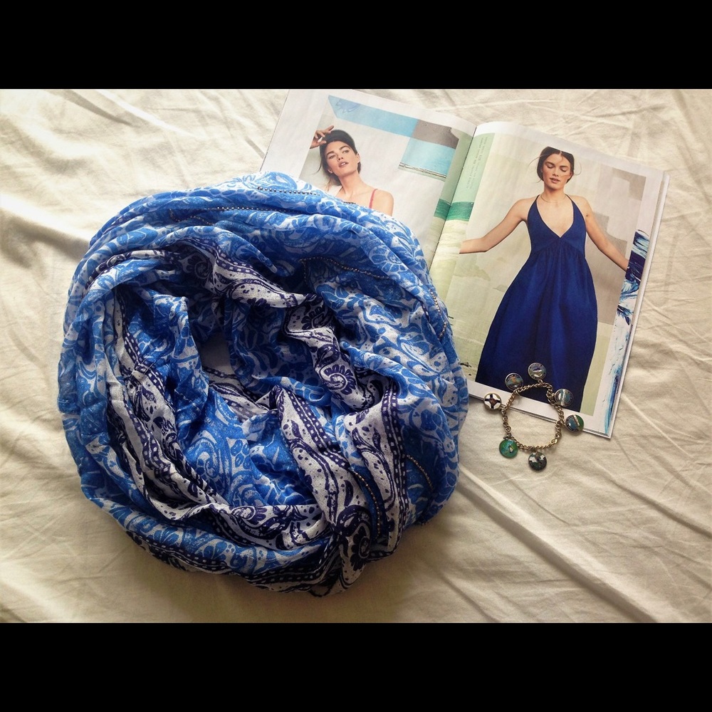 Anthropologie Eldora Beaded Infinity Scarf