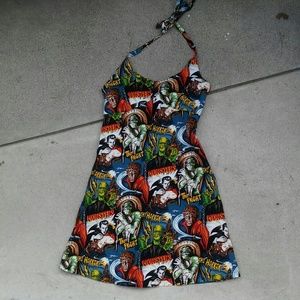 Monster Print Halter Dress