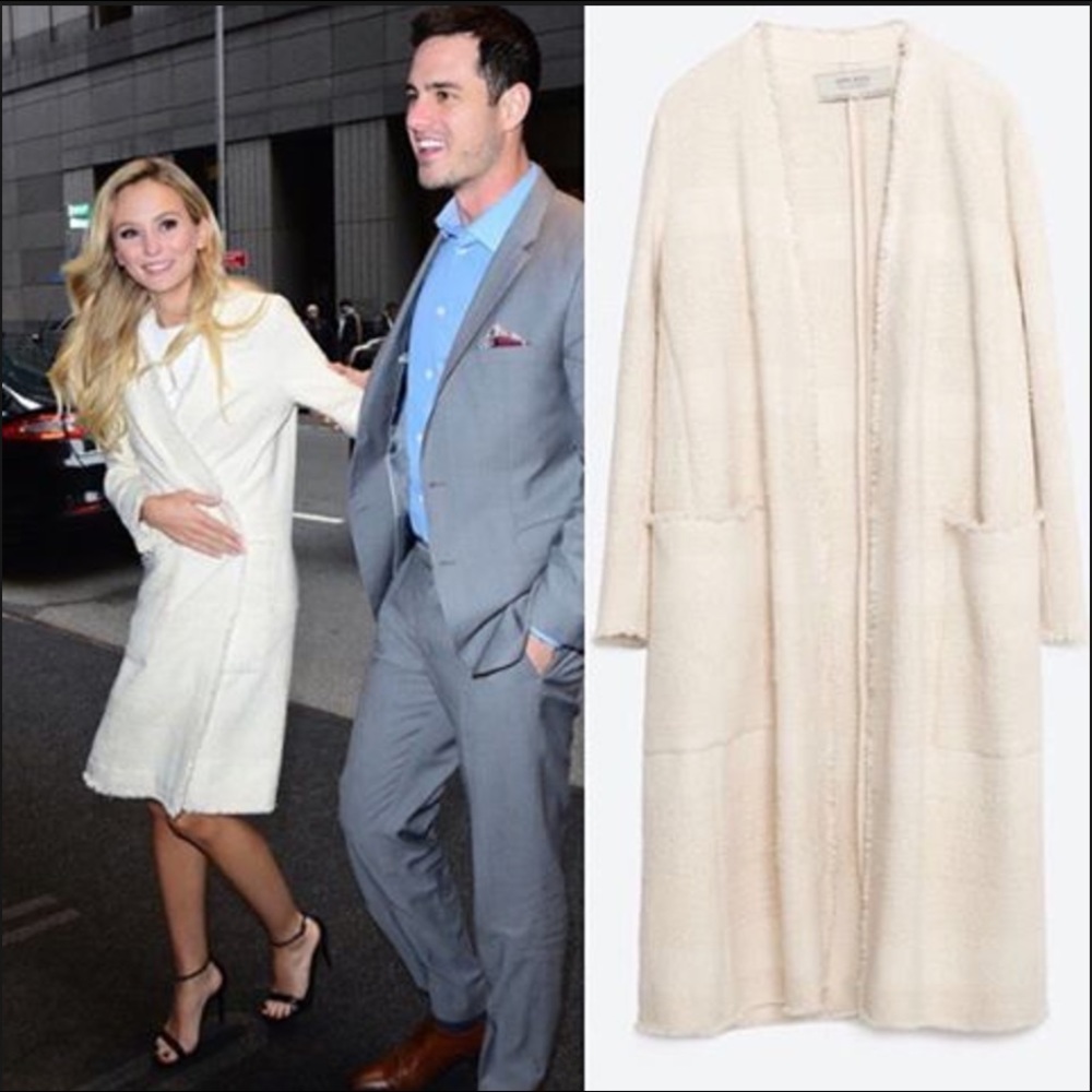 NEW W TAGS ZARA Piped Coat - Ivory XS