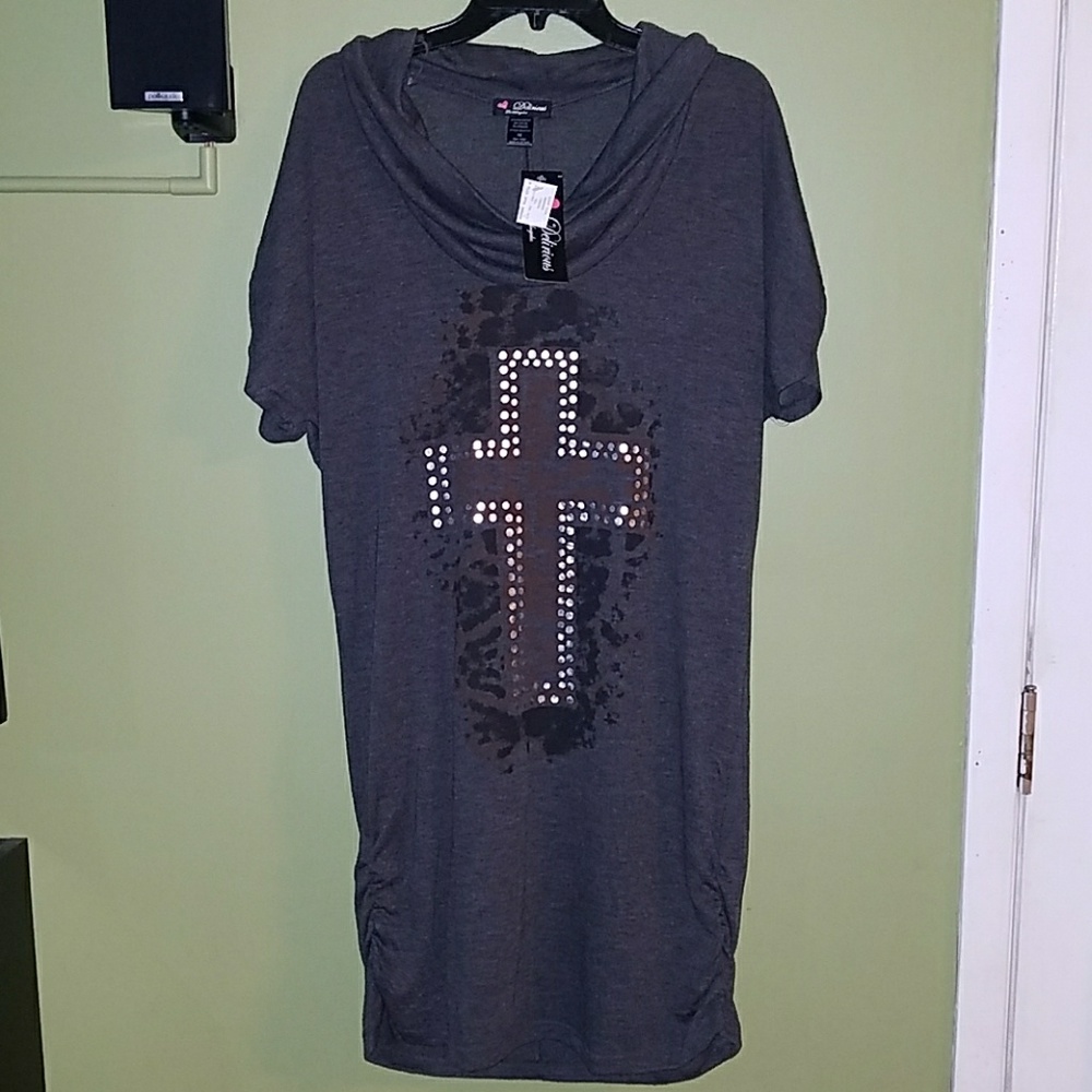 Cross T-shirt dress or long tunic